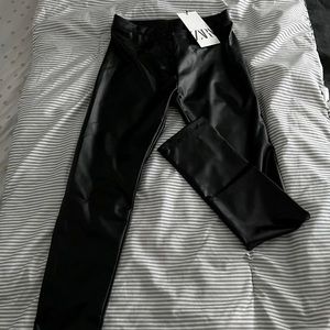Zara. Girls Size 10 faux leather leggings.